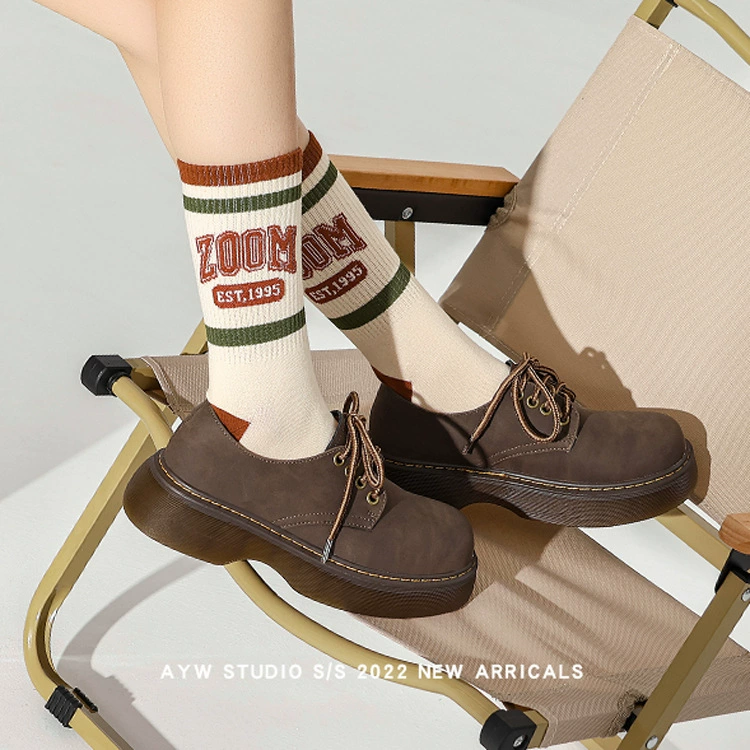 Туфли-лодочки на платформе Martens, натуральная кожа, массивная подошва, женские 35–40