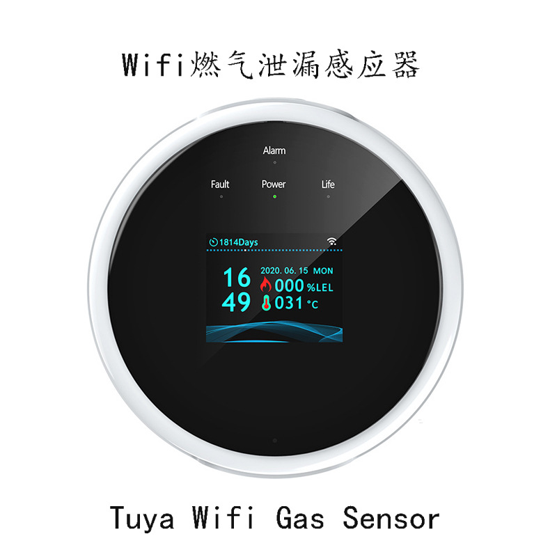 Tuya App Gas Sensor Wifi Natural Gas Methane Biogas Leak Tuya Detector Gas Alarm Temperature Detection