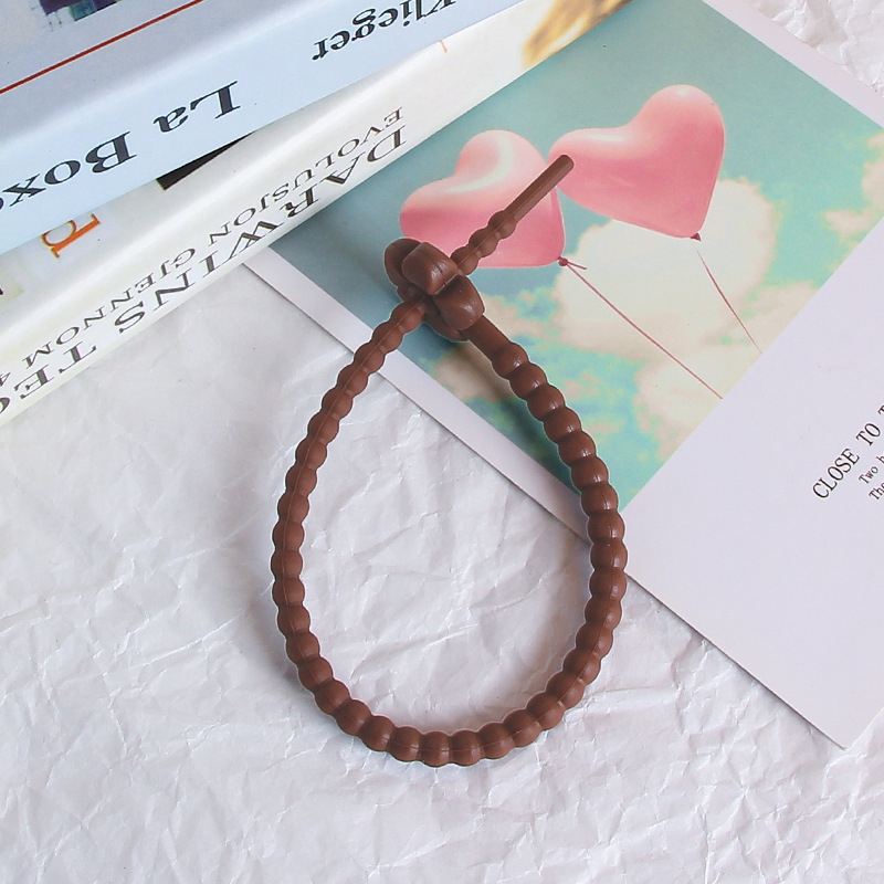 25cm colorido pequeña flor de silicona cuerda DIY joyería llavero accesorios auto-bloqueo cordón Correa cordón corbata