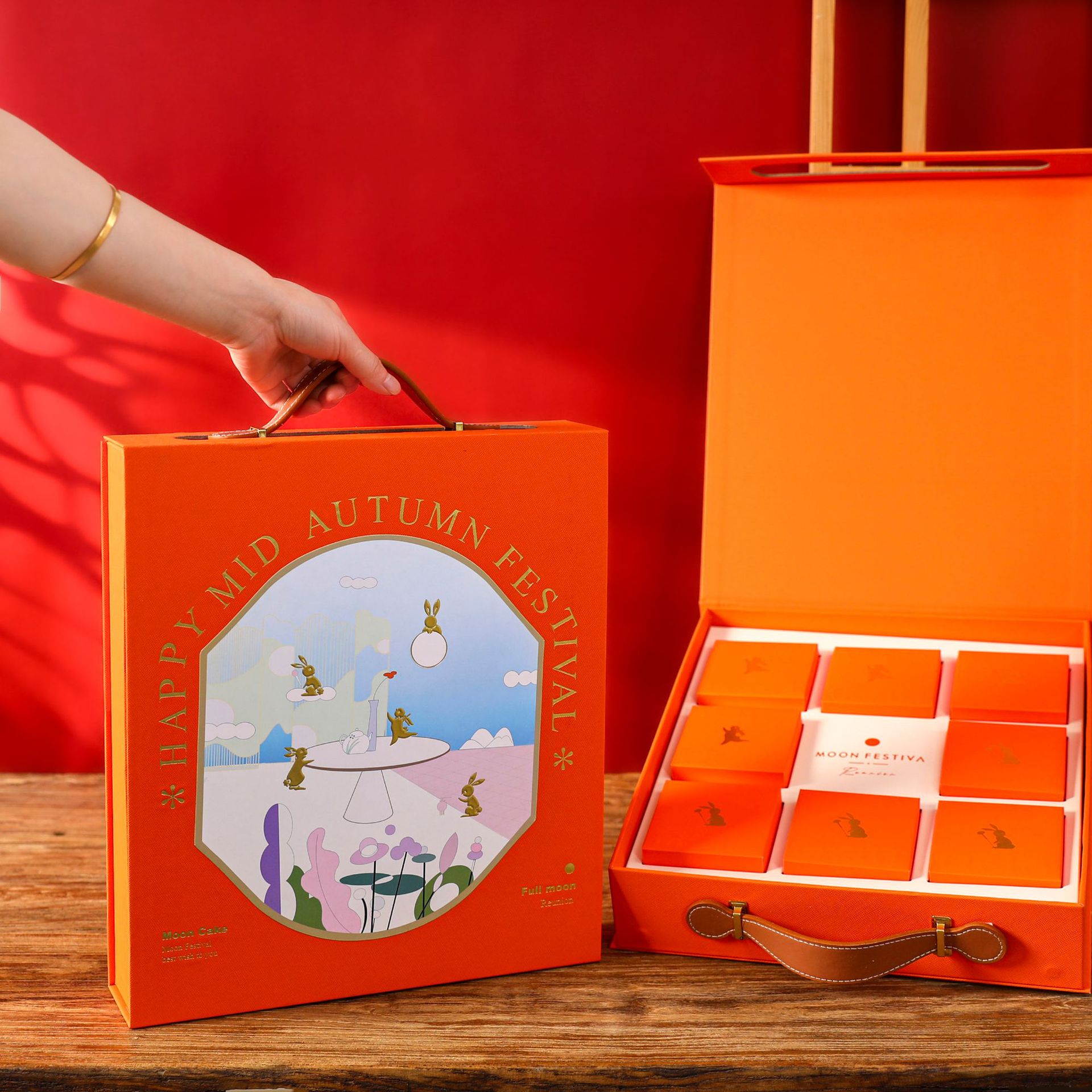 2025中秋月饼礼盒包装盒手提流心蛋黄酥盒子8粒月饼盒空盒礼品