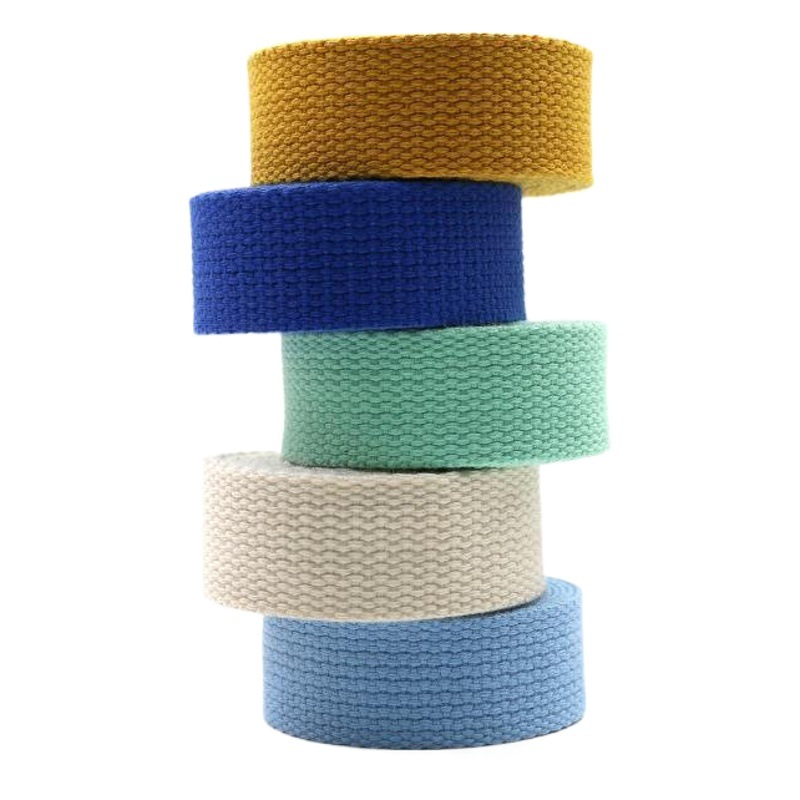Cinta de poliéster y algodón de colores al por mayor del fabricante, en stock para cinturones, bolsos, mochilas, bolsas de lona, cinta de algodón con patrón de cuentas para yoga