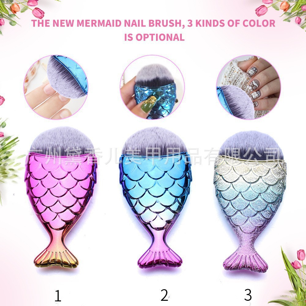 Brocha para Polvo de Manicura y Maquillaje de Nylon Suave para Limpieza de Uñas y Colorete
