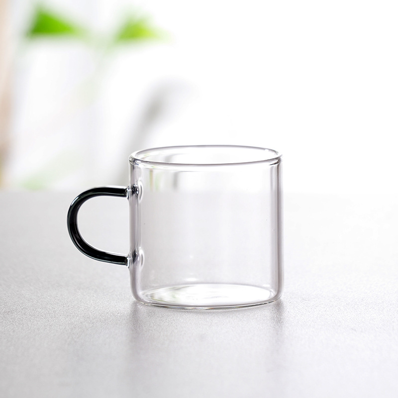 Fábrica de espesar alto borosilicato resistente al calor vidrio para el hogar taza de té de seis colores taza de té