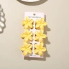 #3 Lemon Yellow [Set of 6 with Card] 4cm Pearlescent Plumeria Style