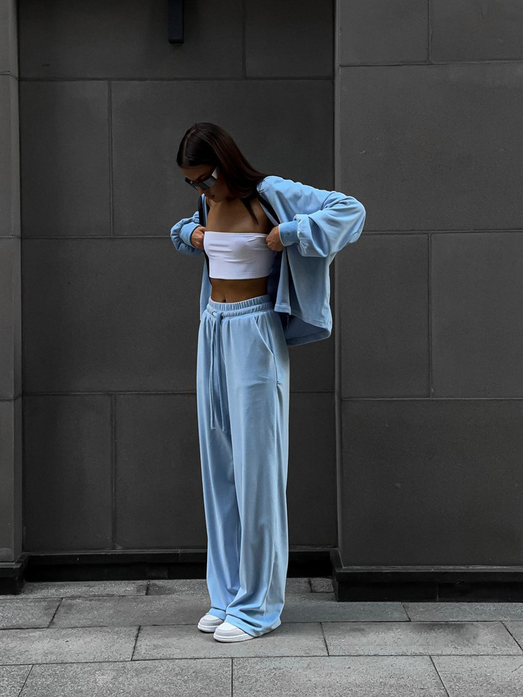 2025 European And American Foreign Trade Casual Autumn Women's Solid Color Sleeve Cardigan Hooded Top Sports Long Pants_ecoleips.com
