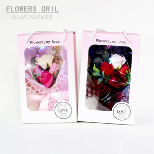 Valentine's Day Rose Bouquet Window Suitcase Handmade Goddess Gift Wife Girlfriend Gift Souvenir Promotion