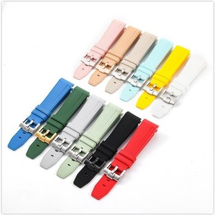 Hot Sale Silicone Strap Buckle Carbon Fiber Pattern Fit Omega Swatch Swatch Joint Planet 20mm Woven Pattern
