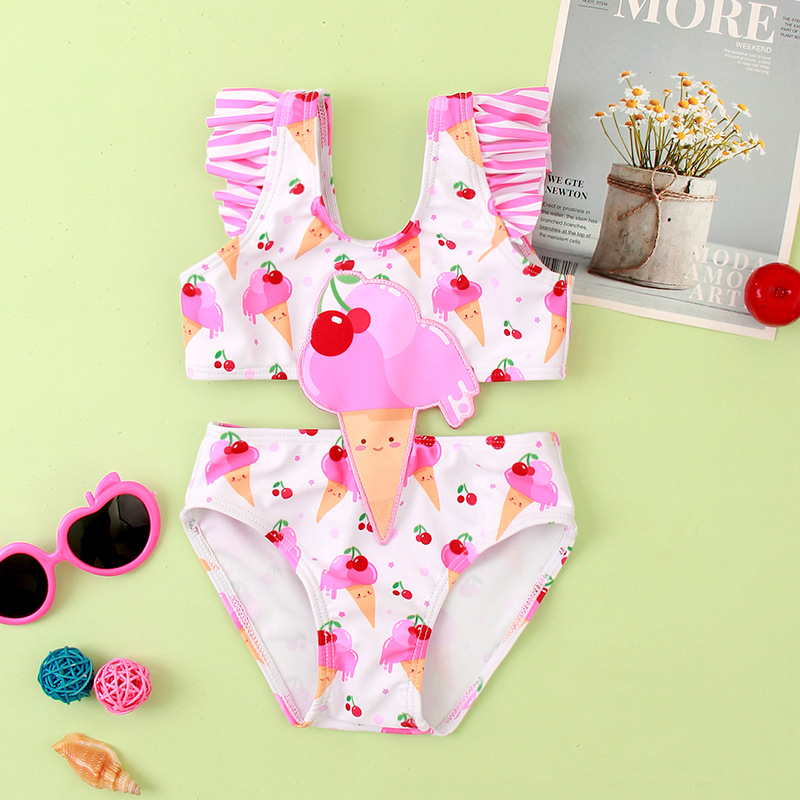 New Girl's Swimsuit One-piece Embroidered Flounced Children's Swimwear Baby Girl High Quality Comfortable High Elastic Swimsuit display picture 6