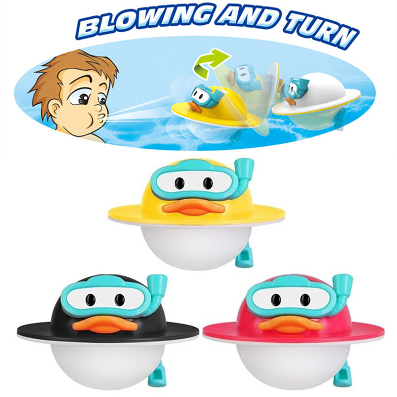 Cross-Border Infant and Toddler Bathroom Blow-Up Tumbler Swimming Pool Floating Cartoon Duck Float Baby Bath Toy