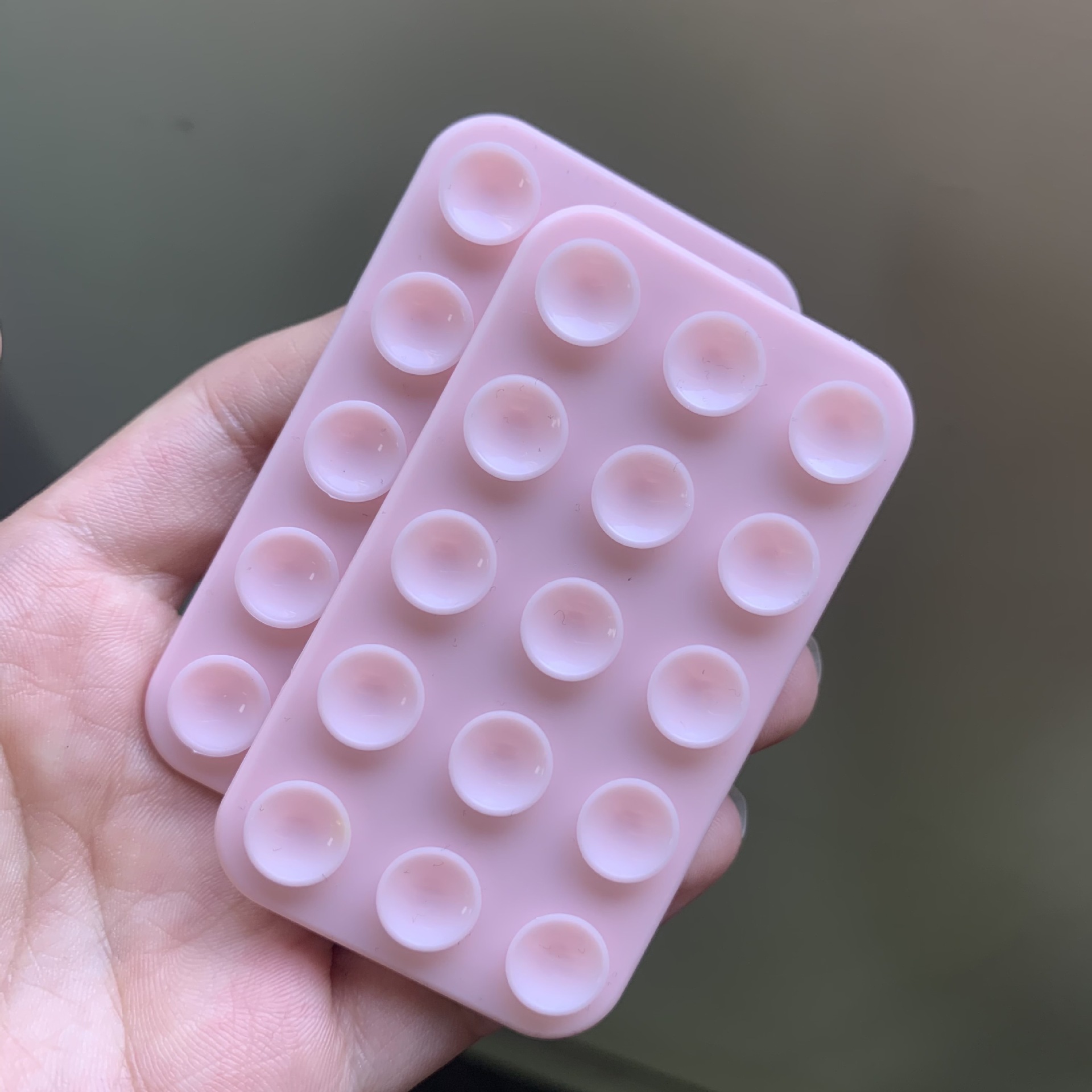 라이트 핑크 양면 실리콘 흡입 컵