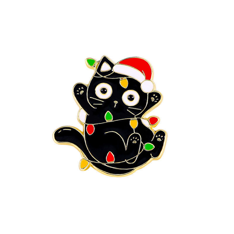 Broche de Navidad insignia de aleación caricatura adorable Santa Fe Navidad decoración de mochila escolar