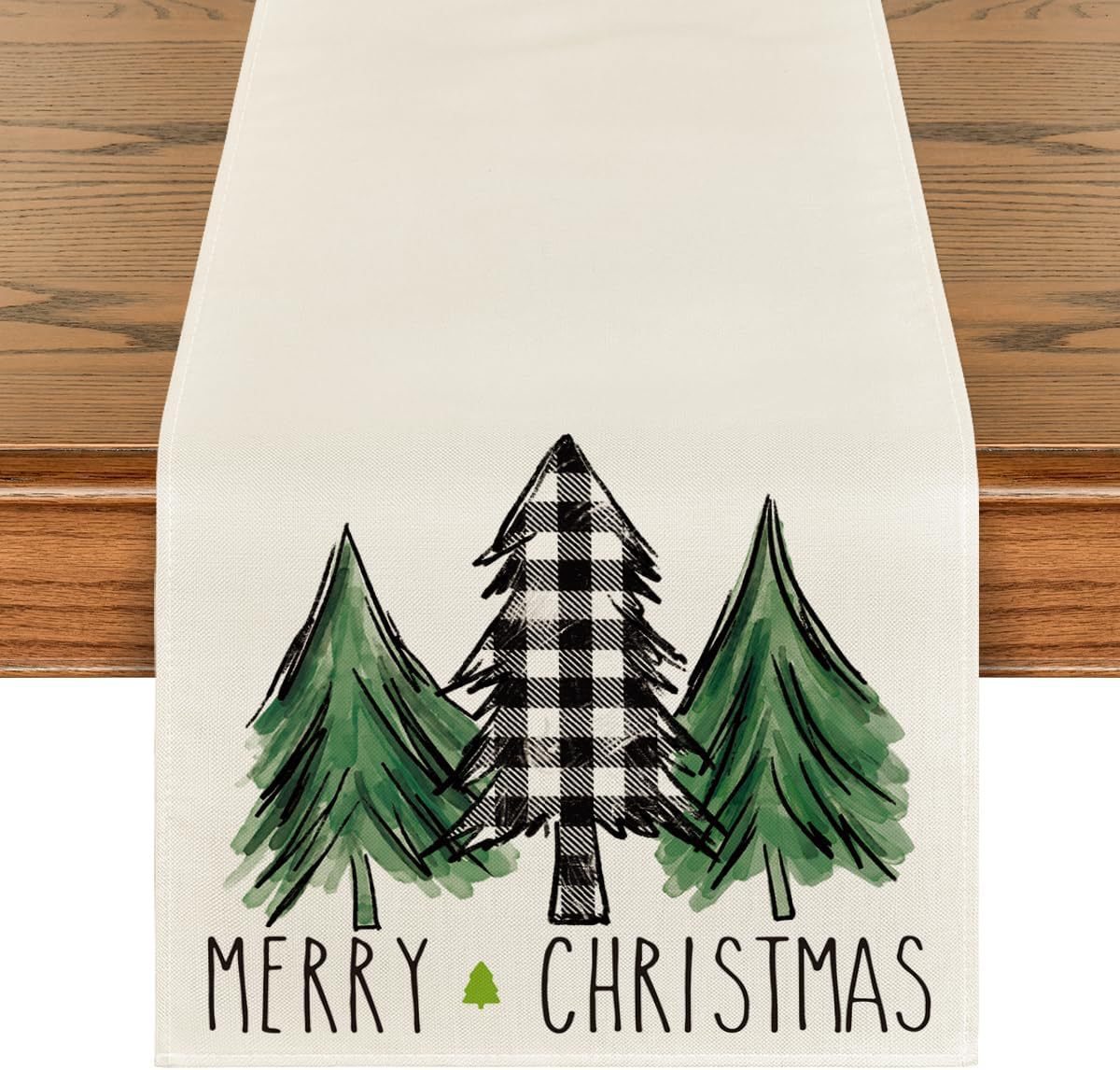 Transfronterizo 2024 Amazon nuevo árbol de Navidad festivales lino tabla bandera tabla de comedor tabla bandera de té image 12