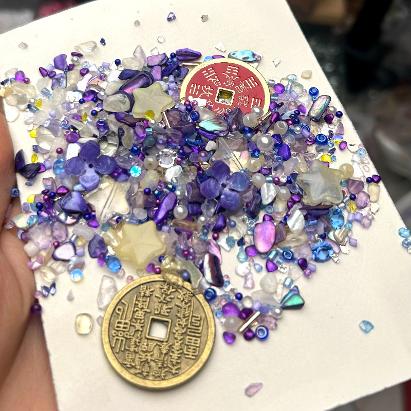 7.15 flow hemp diy drop glue quicksand oil imitation ore crushing filling irregular AB magic color gravel filling material