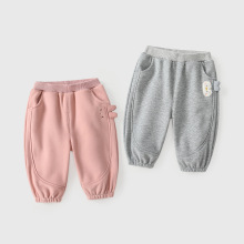 女童裤子秋冬款2025新款洋气宝宝加绒休闲裤冬装儿童卡通束脚卫裤