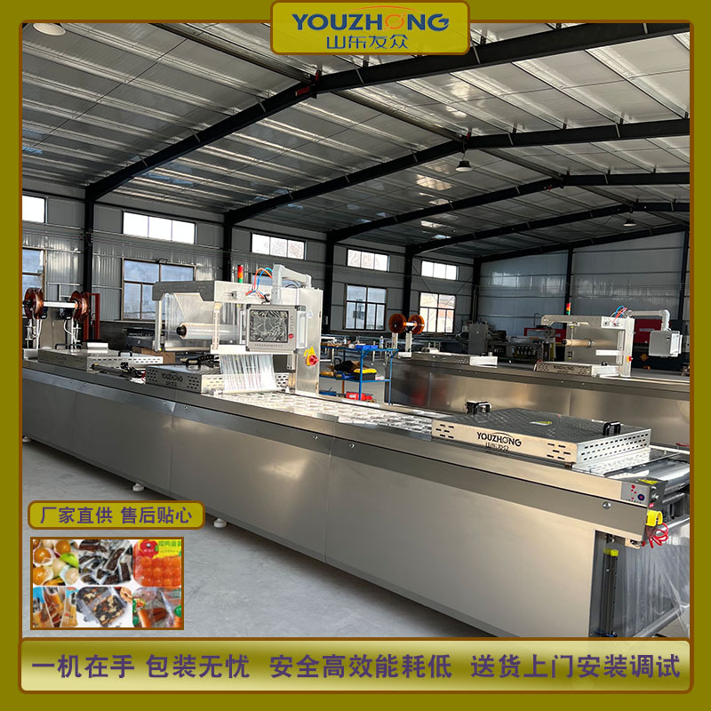 日用品真空拉伸膜包装机 输送线冷热封成型包装 铝箔复合膜封口机