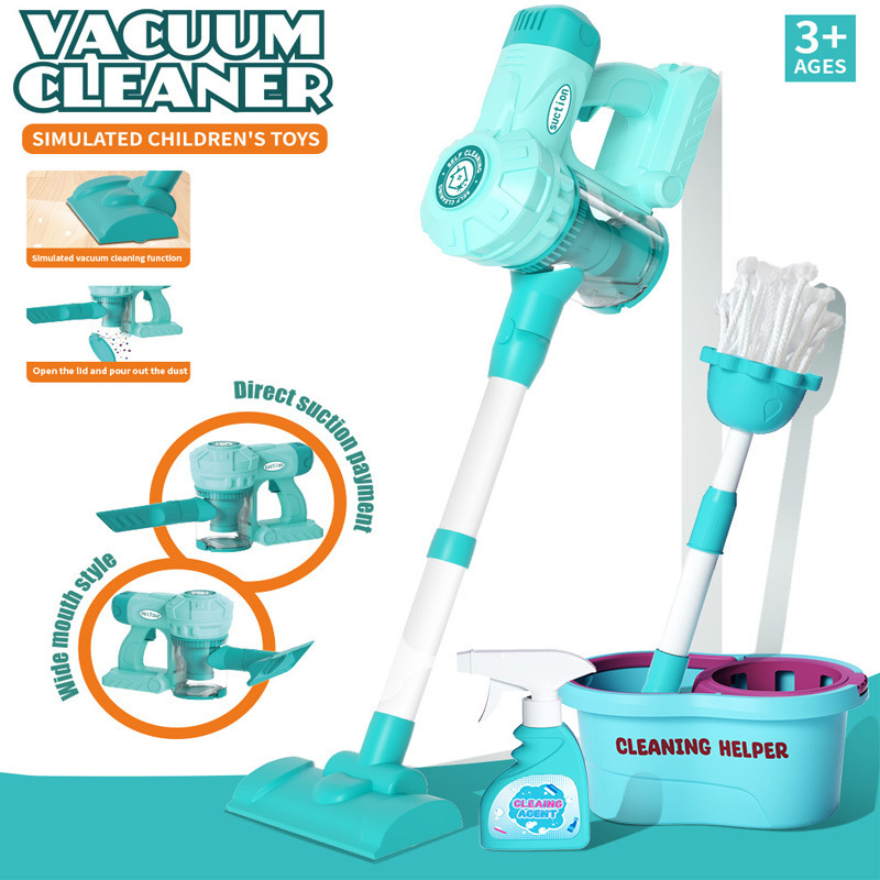 Cross-Border New Product Children's Cleaning Tool Set Simulation Sweeper Vacuum Cleaner Play House Electric Toys Foreign Trade