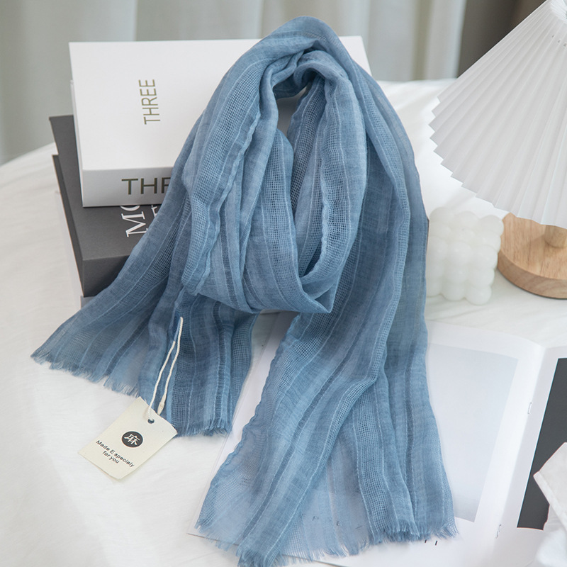 Women's Simple Style Solid Color Cotton And Linen Scarf display picture 5