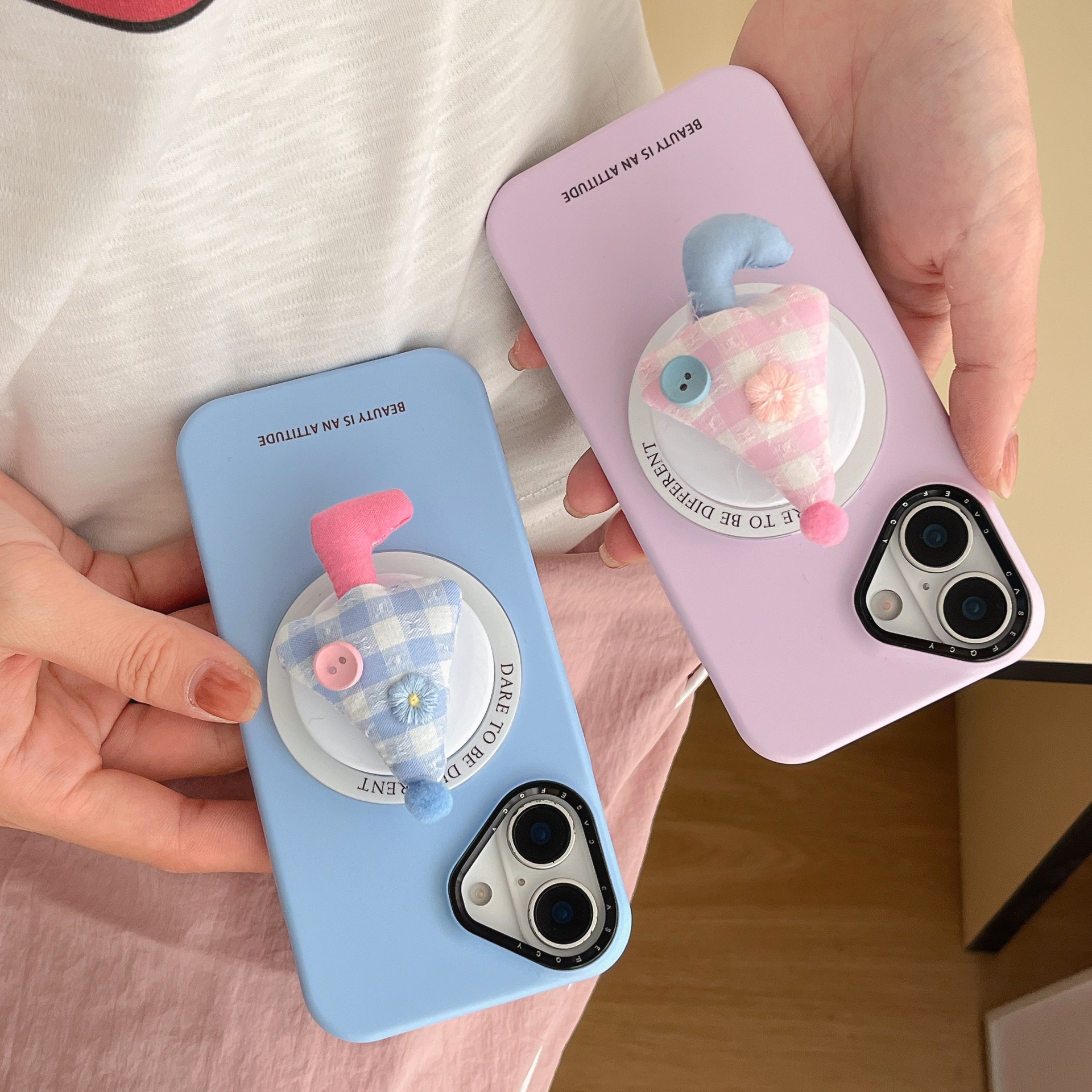 Paraguas magnético de dibujos animados lindo coreano para Apple 16ProMax funda para teléfono móvil 15Pro Simple 14/13 Nuevo 15