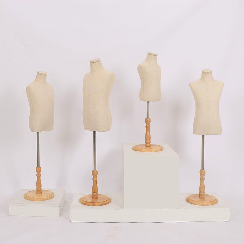 Maniquíes de medio cuerpo con base plana para exhibición de ropa infantil en tiendas, maniquíes realistas para escaparates de ropa infantil.