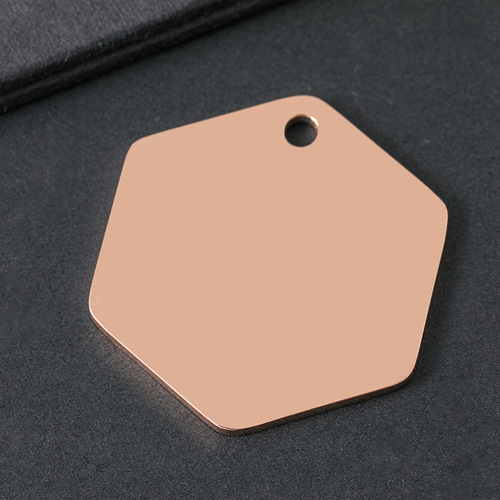 Factory Direct Sales Stainless Steel Hexagon Laser UV Color Printing Blank Material Festival Gift Engraved Stainless Steel Pendant