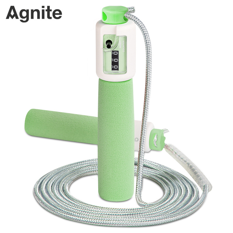 デリ18700/18701子供用縄跳び、フォームハンドル、メカニカルカウンター、綿縄、調節可能、小学生向け縄跳び