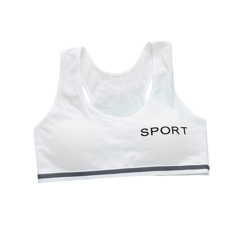 Desarrollo de las Niñas Ropa interior estudiante de la escuela primaria sujetador de niña de algodón estudiante de secundaria en forma de I chaleco deportivo 9-16 años