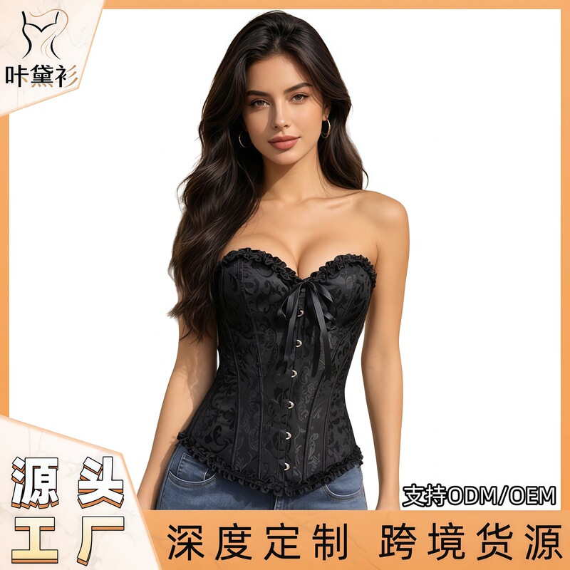 Fishbone corset, cross-border European and American style, bridal dress, sexy waist-cinching and tummy-control design, beautiful back, waist cincher, and body-shaping garment for women Fishbone corset, cross-border European and American style, bridal dress, sexy waist-cinching and tummy-control design, beautiful back, waist cincher, and body-shaping garment for women