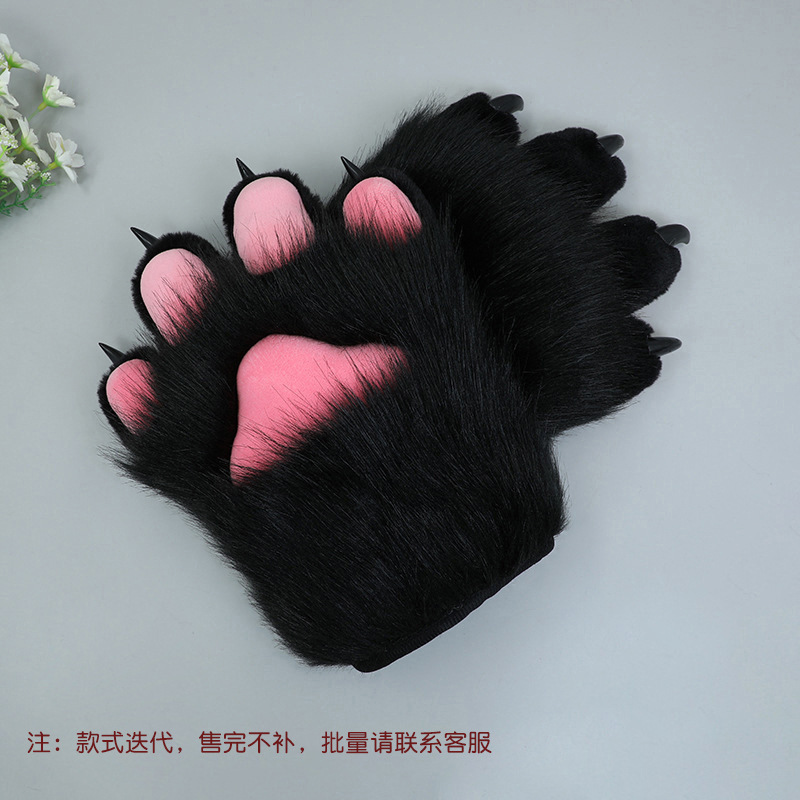Accesorios de ropa de rol hechos a mano de una pieza fursuit accesorios de bestia felpa uñas animales guantes de garra