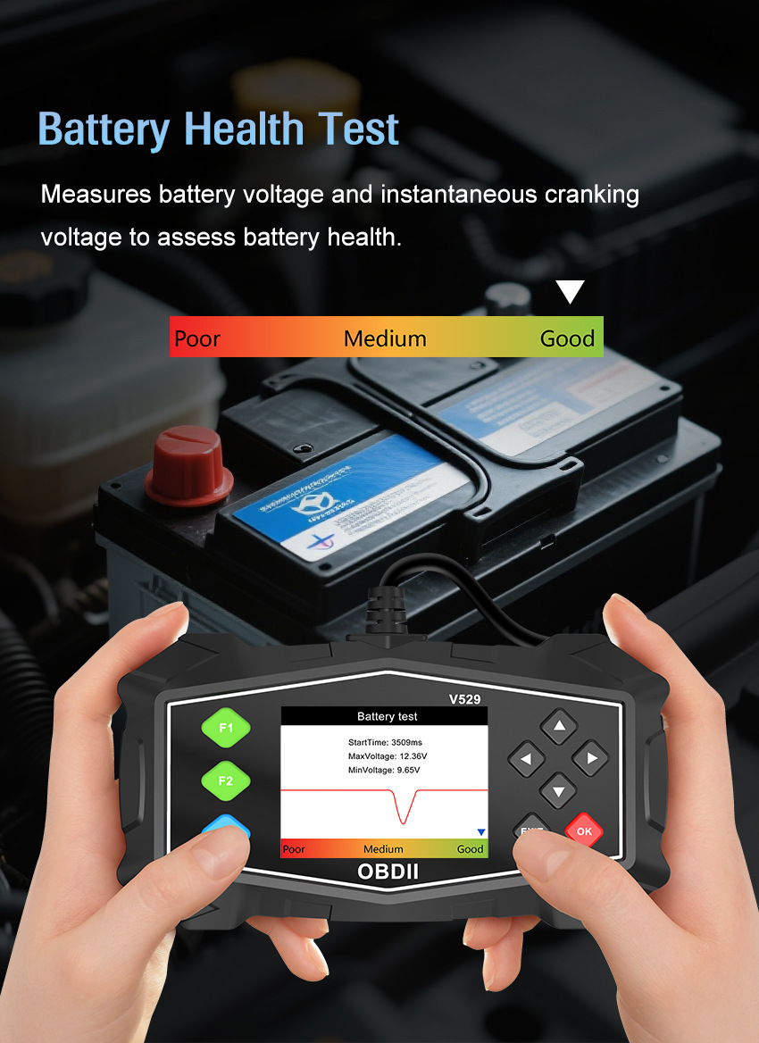 V529 car diagnostic tool OBD fault diagnosis decoder code reader car repair tool fault code clear tool