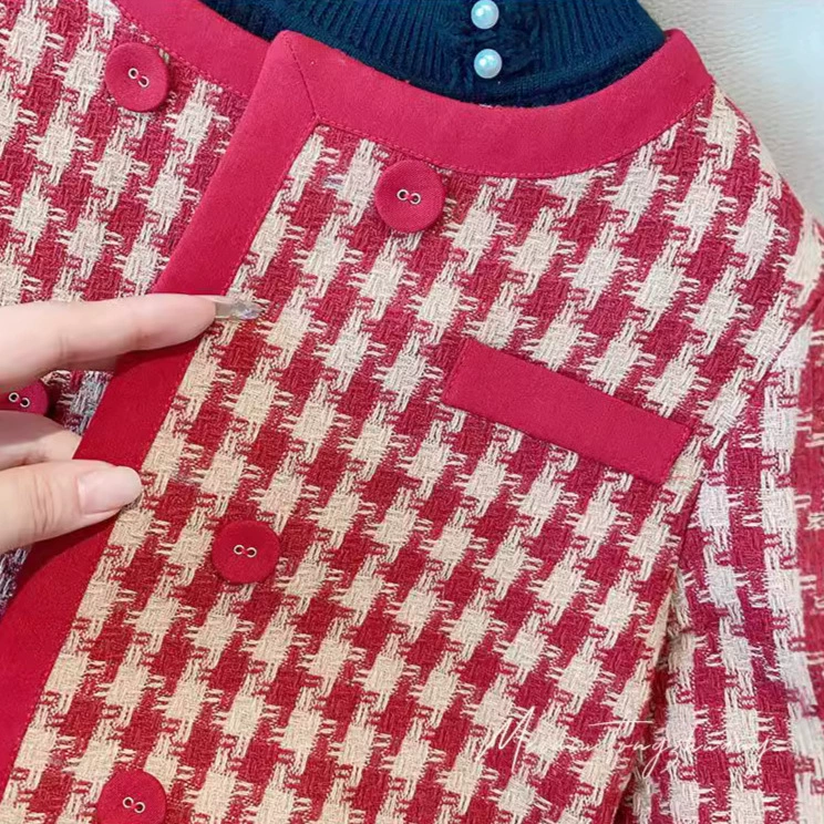 Осенний демисезонный детский стеганый комплект, стиль Chanel, западный стиль, корейский стиль