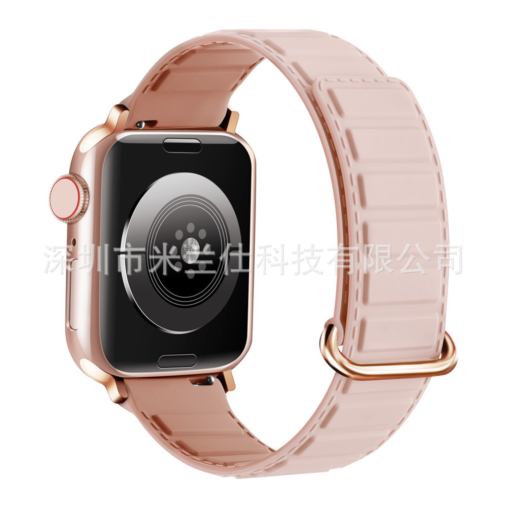 Adecuado para Apple Watch silicona S9 fuerte succión magnética iwatch56789se deportes ultra2 correa de reloj