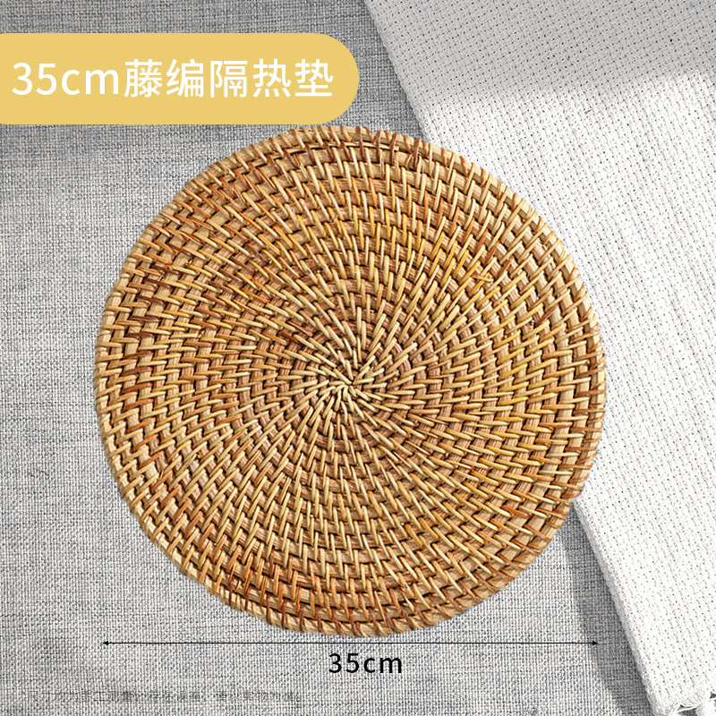 藤编隔热垫子家用防烫锅垫碗垫耐高温餐桌垫耐热盘子居家日用杯垫|undefined
