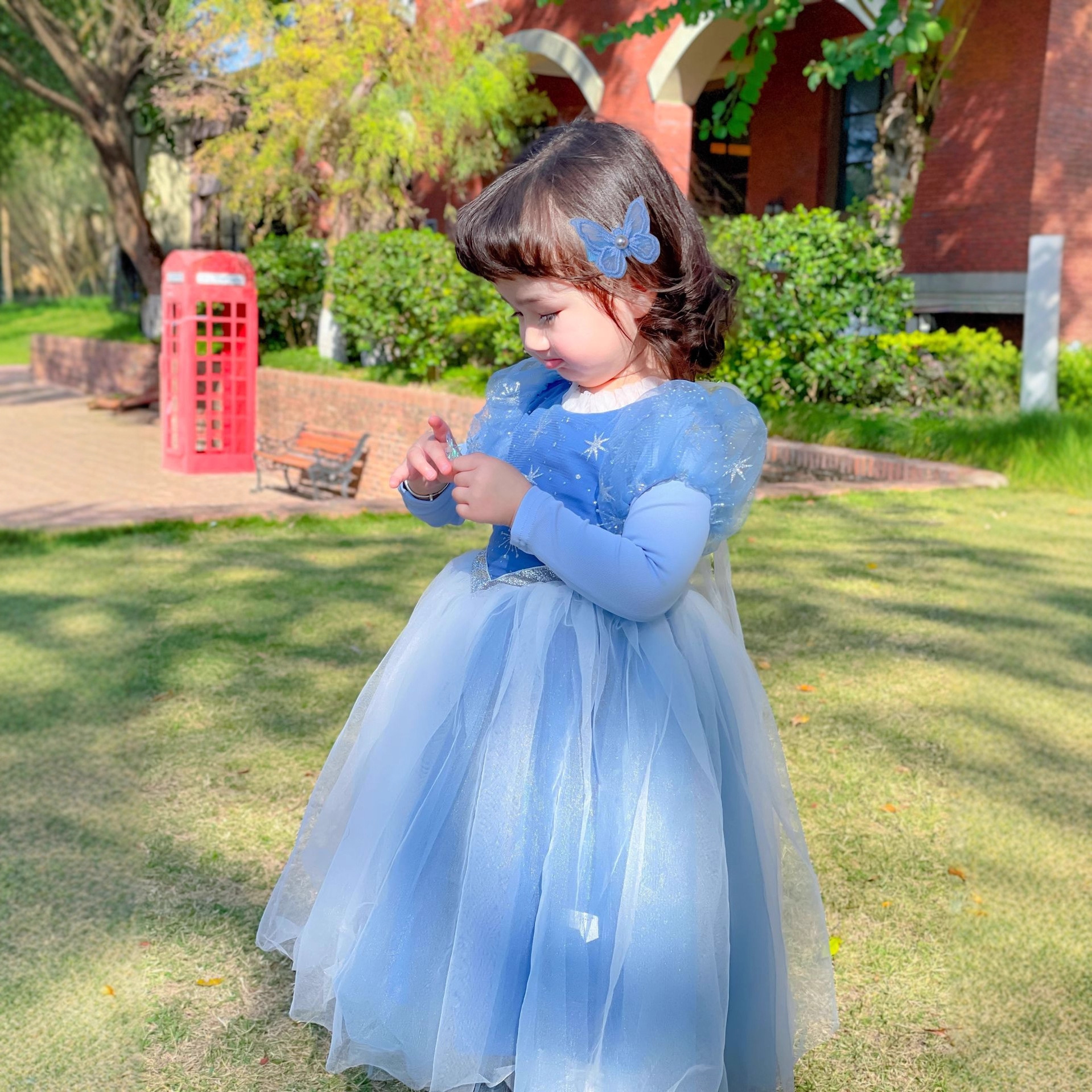 Vestido nuevo Aisha manga corta Aisha vestido Internet celebridad chica de manga larga Aisha princesa vestido malla mullido