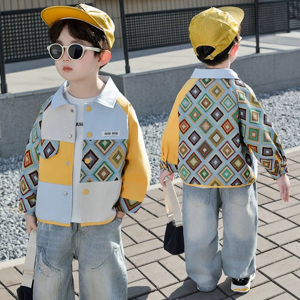 There’s a cute baby at home & a contrasting color patchwork jacket