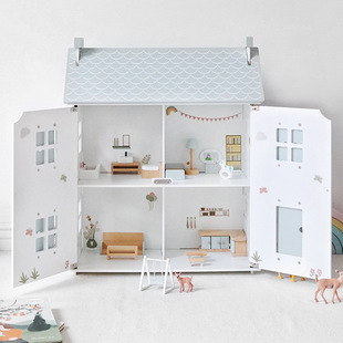 Nordic Doll House Children's Diy Play House Simulation Villa Princess Doll House Girls Wooden House Toy House
