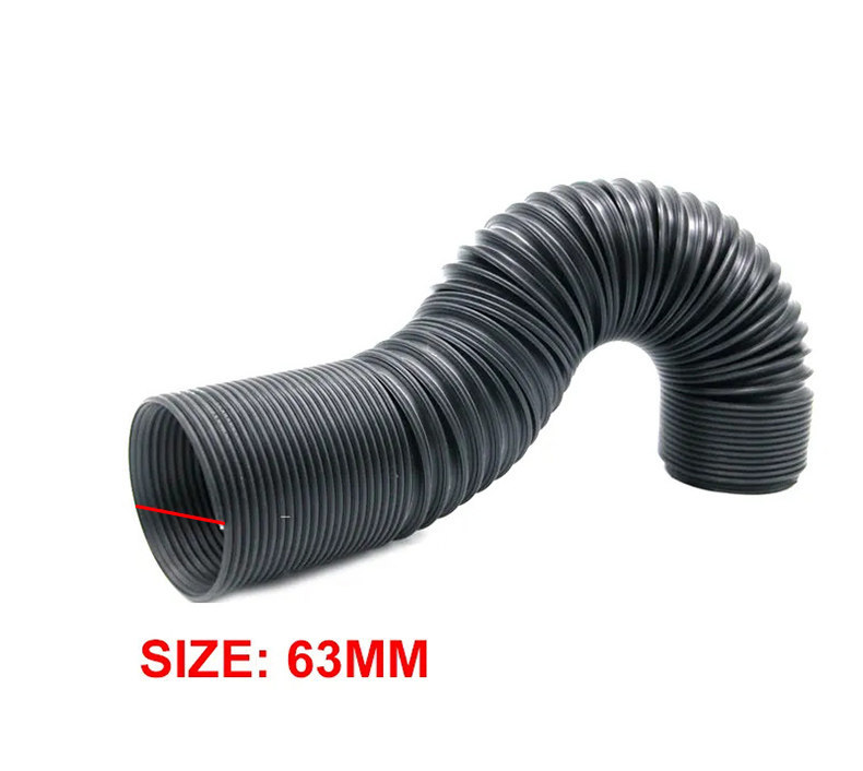 Car intake air duct modification with bendable corrugated telescopic hose suitable for 76MM inner diameter