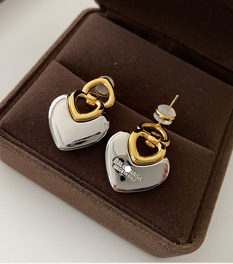 Women's Gender 1 Pair Simple Style Heart Shape Plating Copper Alloy 18k Gold Plated Earrings