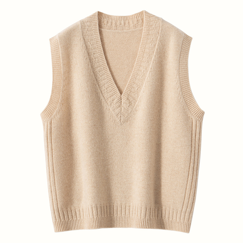 Knitted demi-season vest sleevless