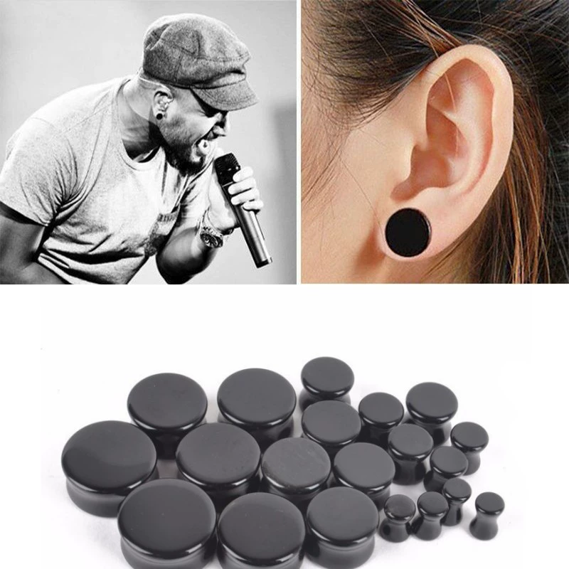 Европейский и американский стиль моды творческий сосновый камень плоская ушная раковина личность Овальный стеклянный камень ухо расширитель Заводской магазин