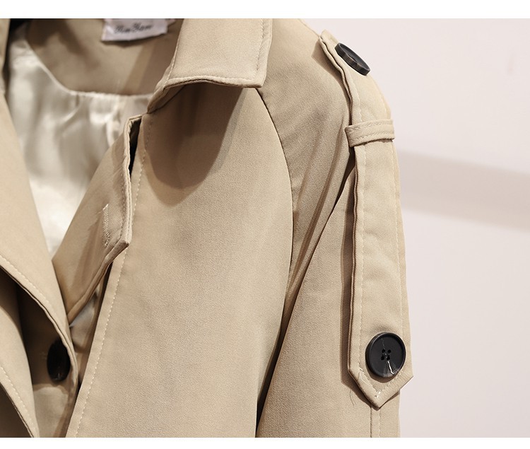 Gabardina elegante estilo britânico para mulher petite_voghion.com