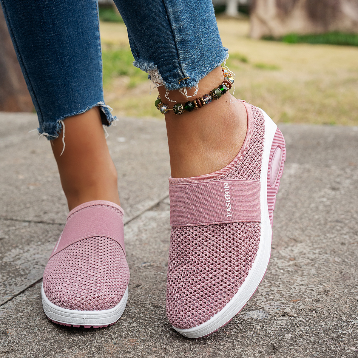 Women's Thick-soled Sandals Cross-border Half-care Soft-soled Non-slip Slip-on Beach Sandals plus size Air-cushion Shoes