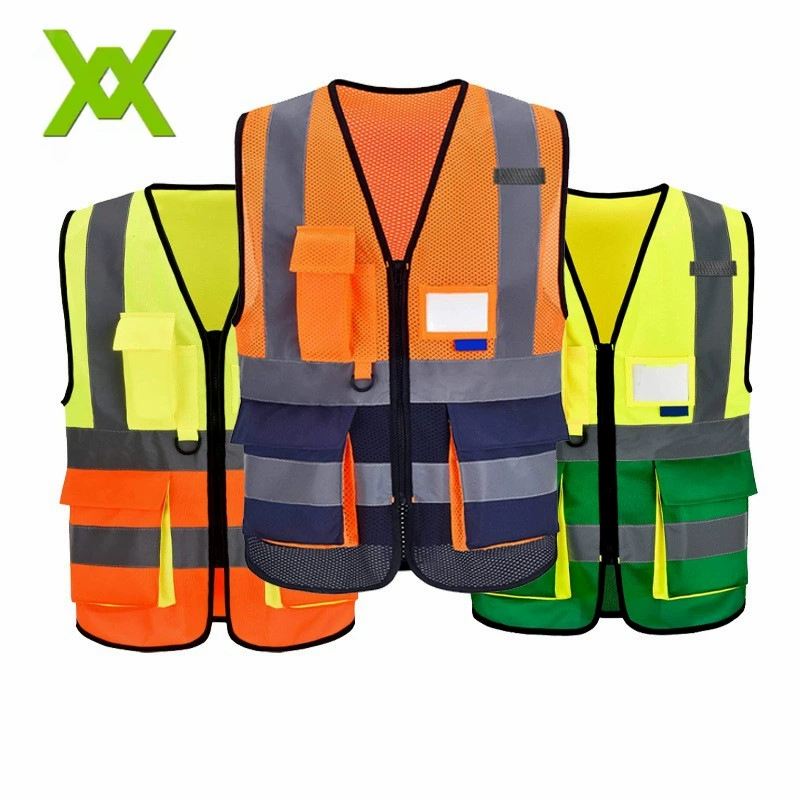 Светоотражающий жилет Yongkang Wanxiao с несколькими карманами на заказ строительство санитария садовое здание светоотражающая печать ночного движения