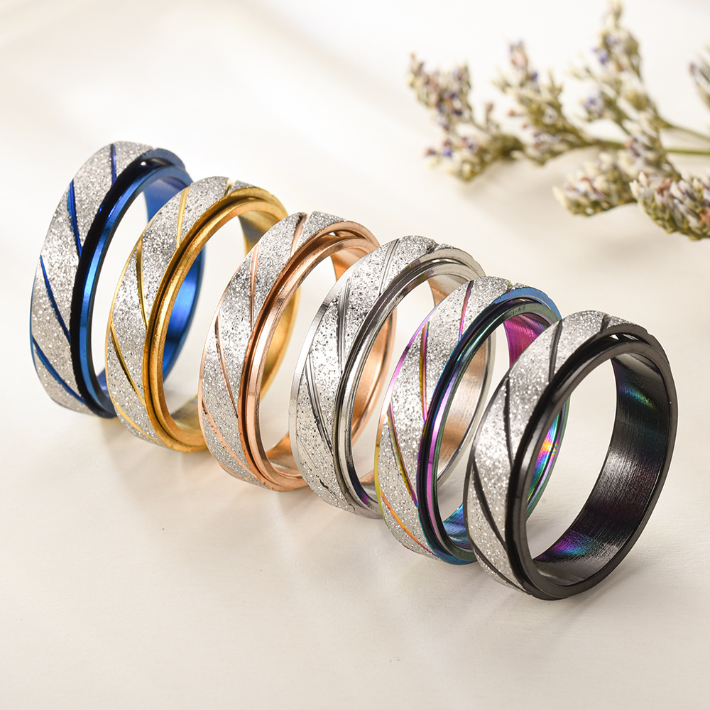 Lady Star Titanium Steel Rings Plating Stainless Steel Rings display picture 1