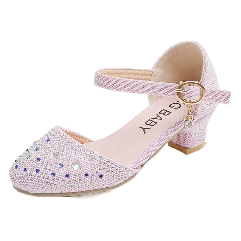 Детские туфли для девочек с кристаллами, весна 2025, новые кожаные туфли для выступлений, стильные туфли с кристаллами для девочек, детские балетки