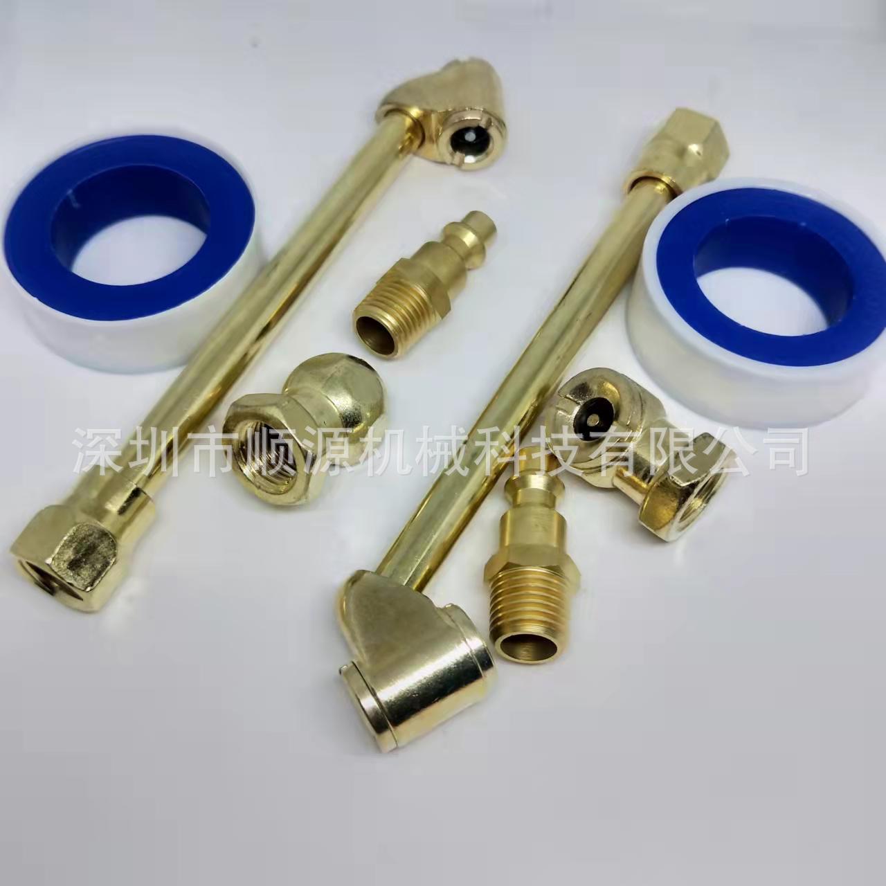 黄铜轮胎充气夹头 汽车气压表打气嘴胎压表加气嘴 充气管夹气嘴