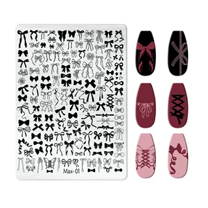 Explosions Super Large Nail Art Egg Plate Nail Art Steel Plate New Technology Cute Nail Art Bow Frosted with Back Plate