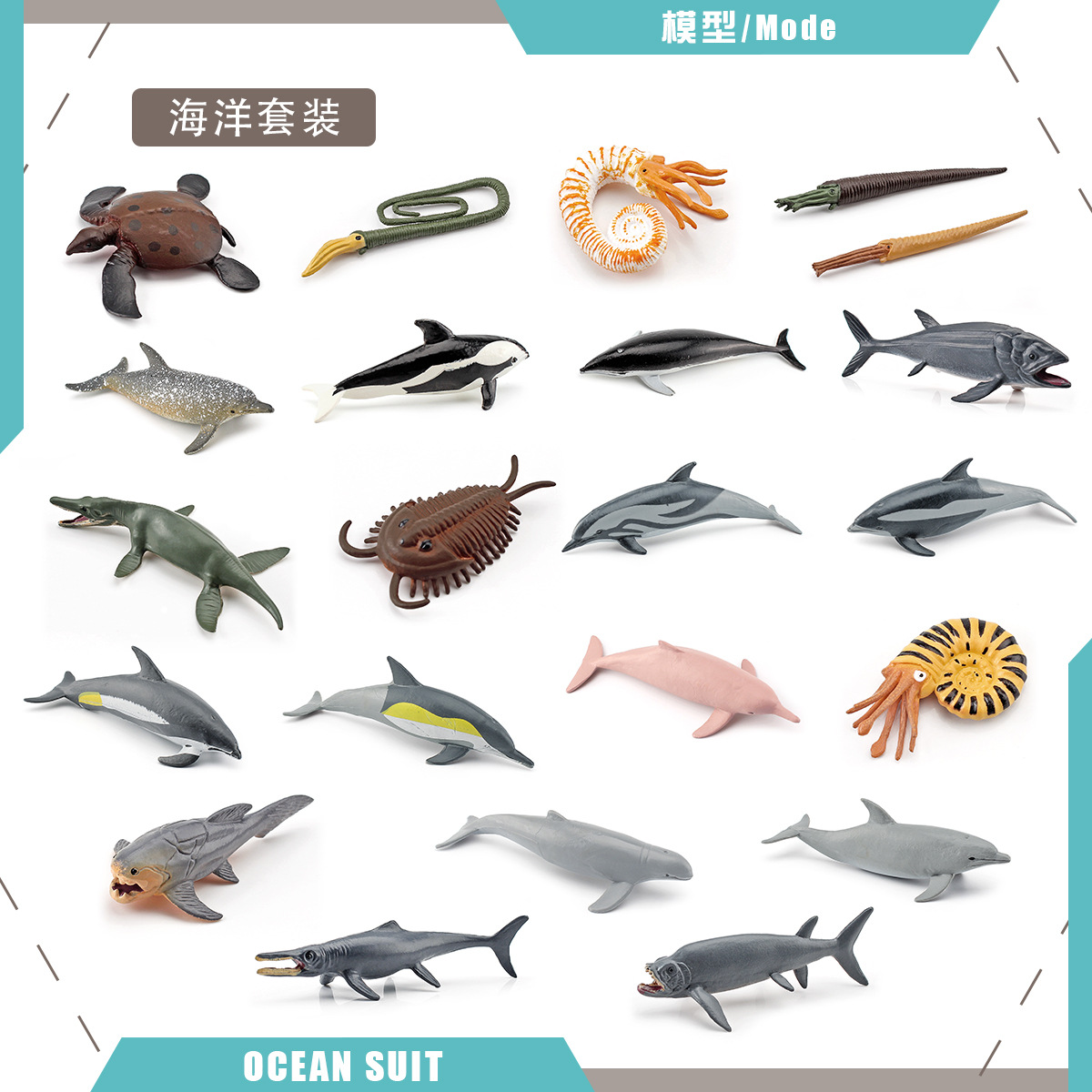 Simulación transfronteriza de una variedad de animales marinos traje de tiburón ballena tortuga delfín pingüino cangrejo criaturas marinas adornos