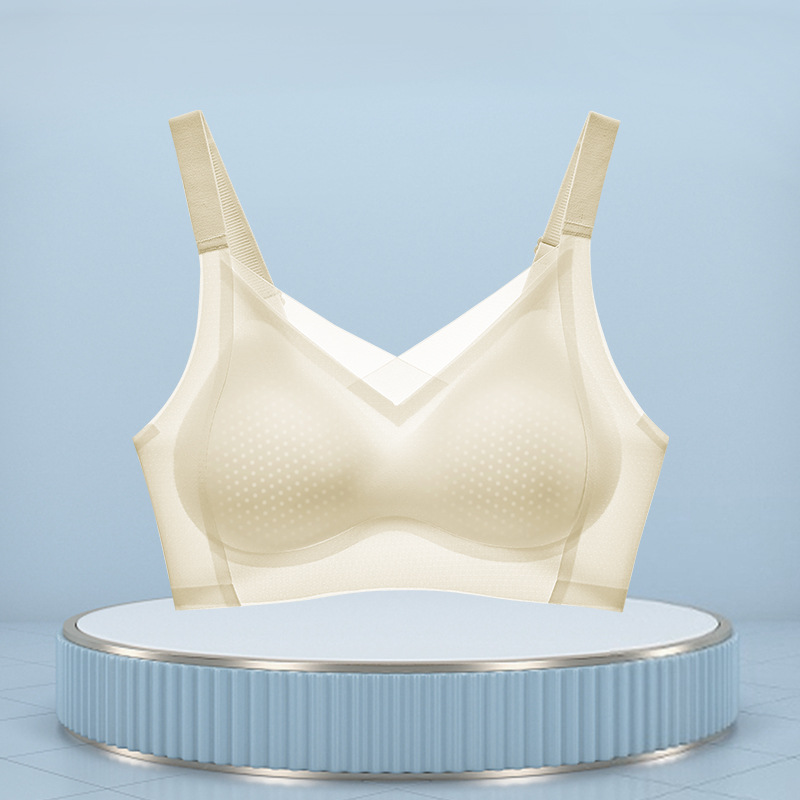 7A Ropa interior de recolección antibacteriana y fresca, senos pequeños para mujeres, sujetador fino de verano, sujetador transpirable antiflacidez y sin costuras
