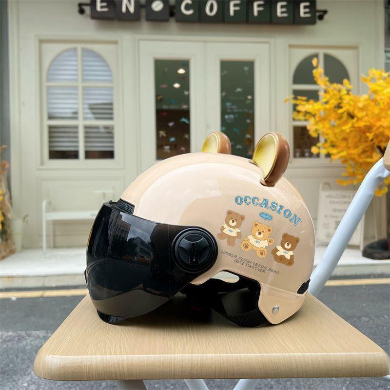 Newly certified electric vehicle helmet for men and women, suitable for winter and summer, sun protection, all-season, national standard motorcycle safety half helmet, cute