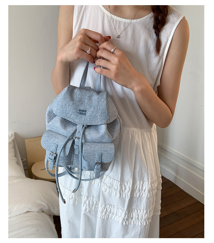 "College Style 2025 New Korean-style stylish mini Backpack, double pockets, lid style backpack, casual travel bag. undefined